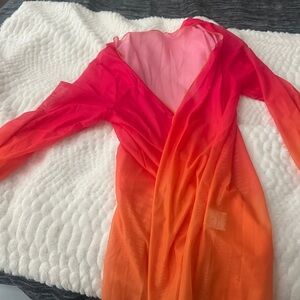 Vibrant Red and Orange Dress